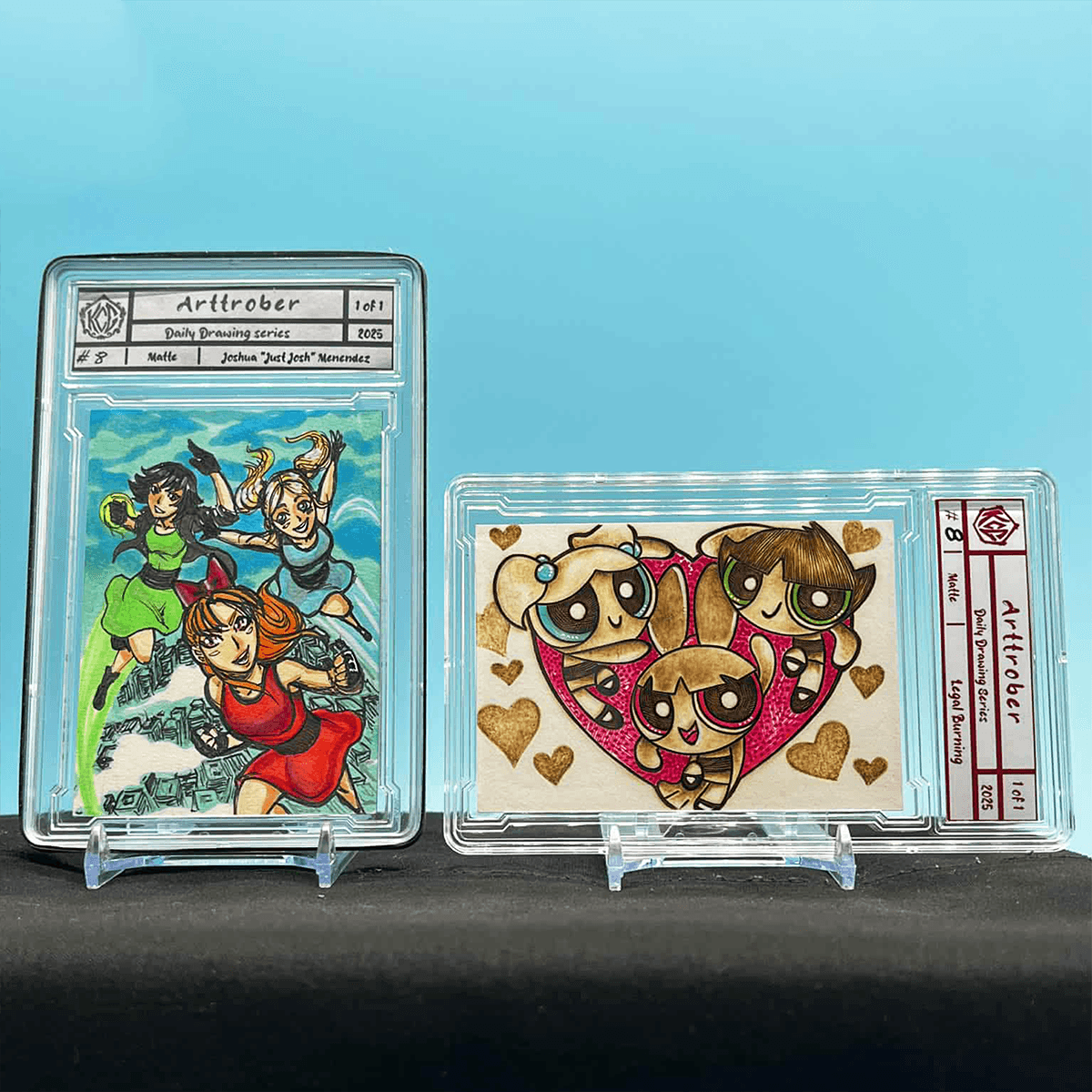 Ink and Fire (Arttrober 2025) Sketch card set : Day 8 Power Puff Girls