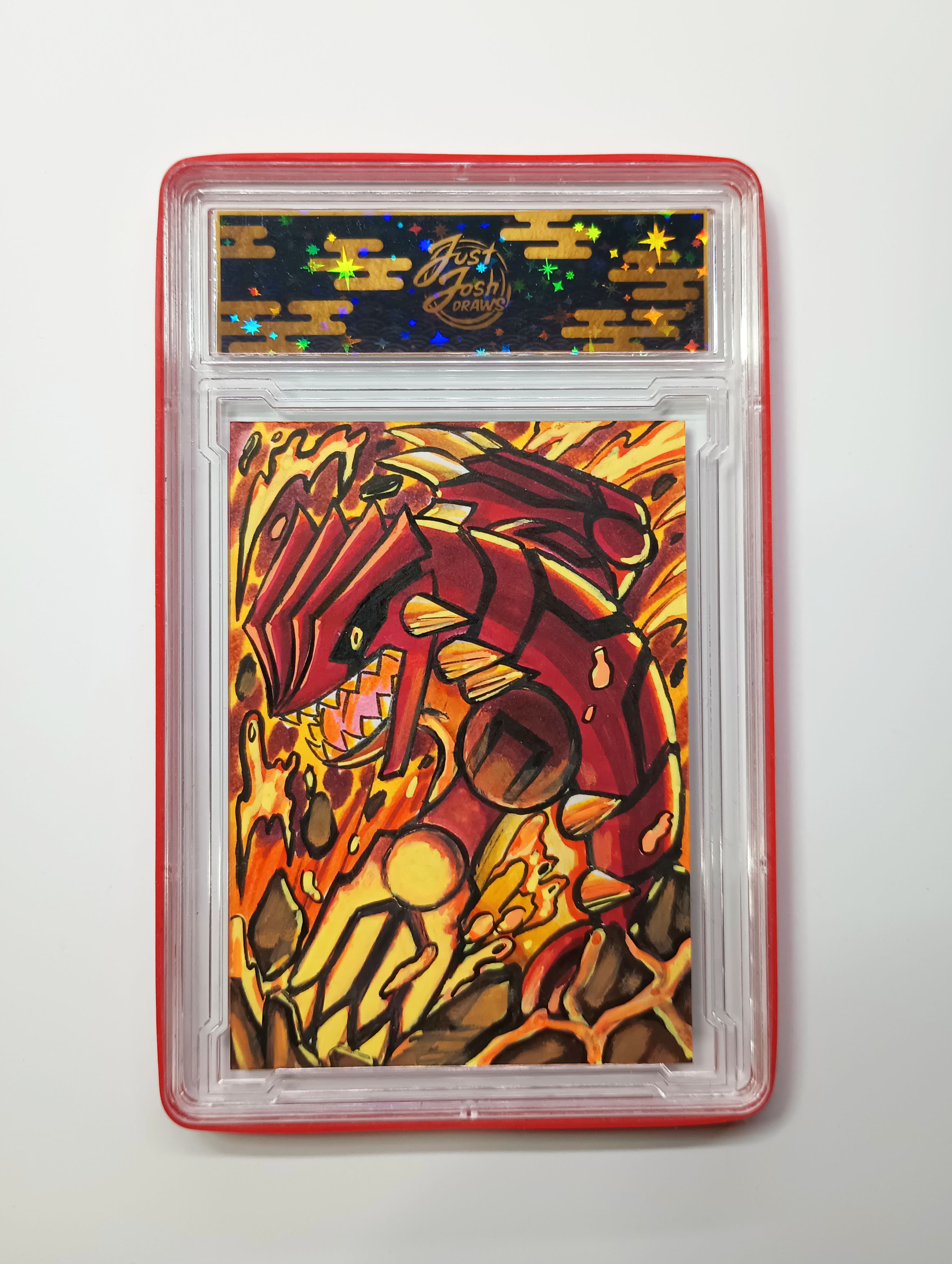 ACEO Original(drawing 1/1 sketch card Pokémon Fan art Groudon) by: Just Josh