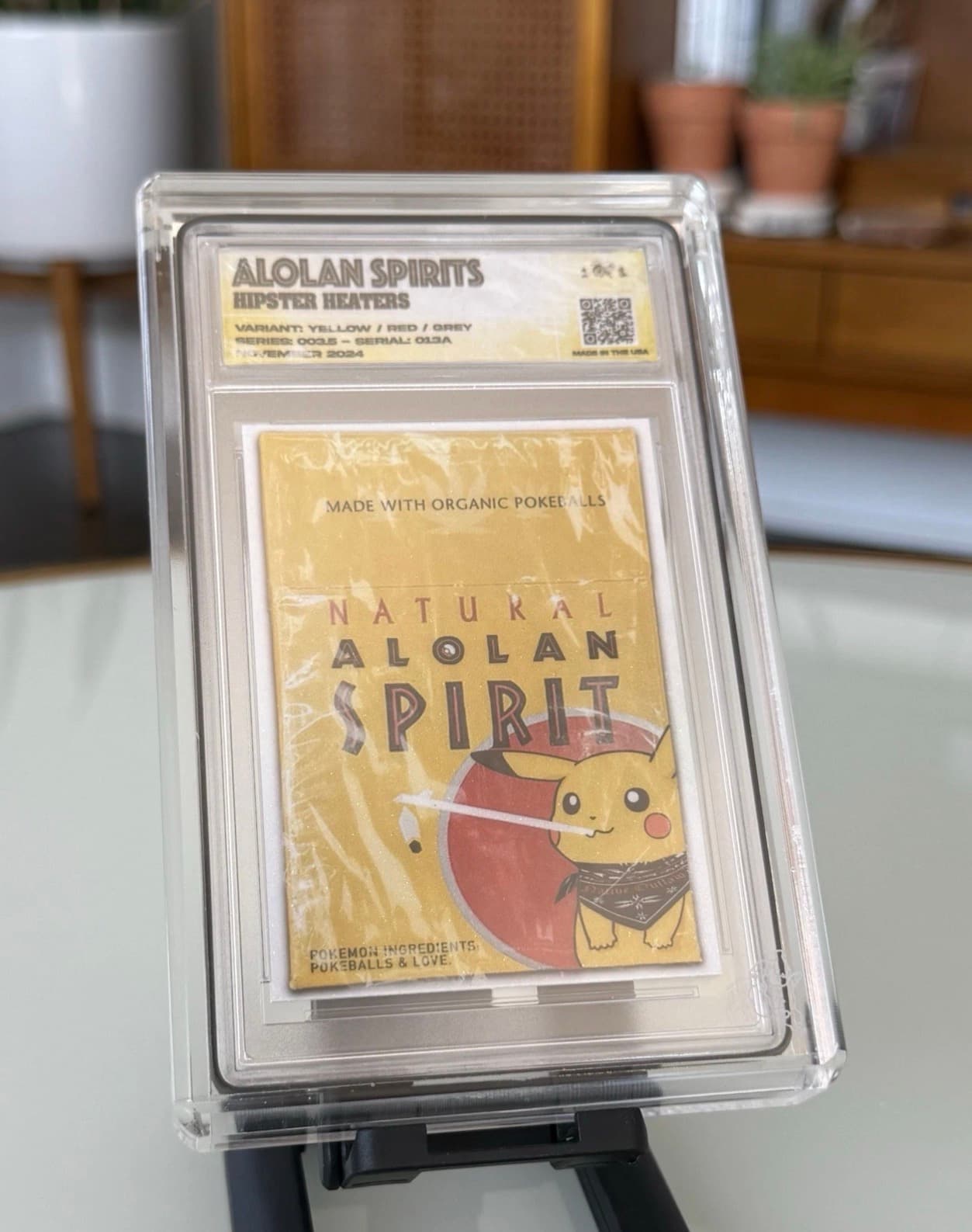 Glu3Trap Pikachu “Alolan Spirits Hipster Heaters” 1/1 Art Card FractalGX Variant