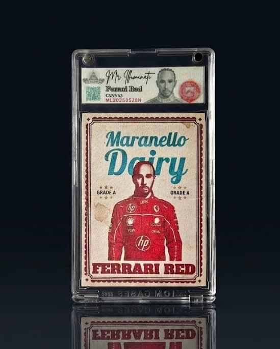 Ferrari Red (Hamilton) One-of-One Red Label Art Piece by Mr. Iluminati