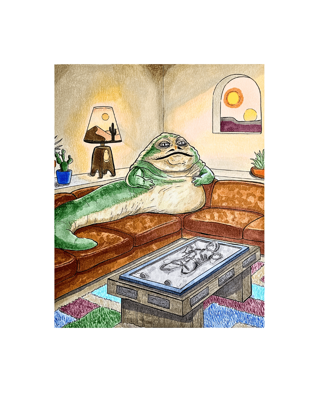 Jabba No Badda (ONE-OF-ONE) Original Marker & Colored Pencil Illustration by K