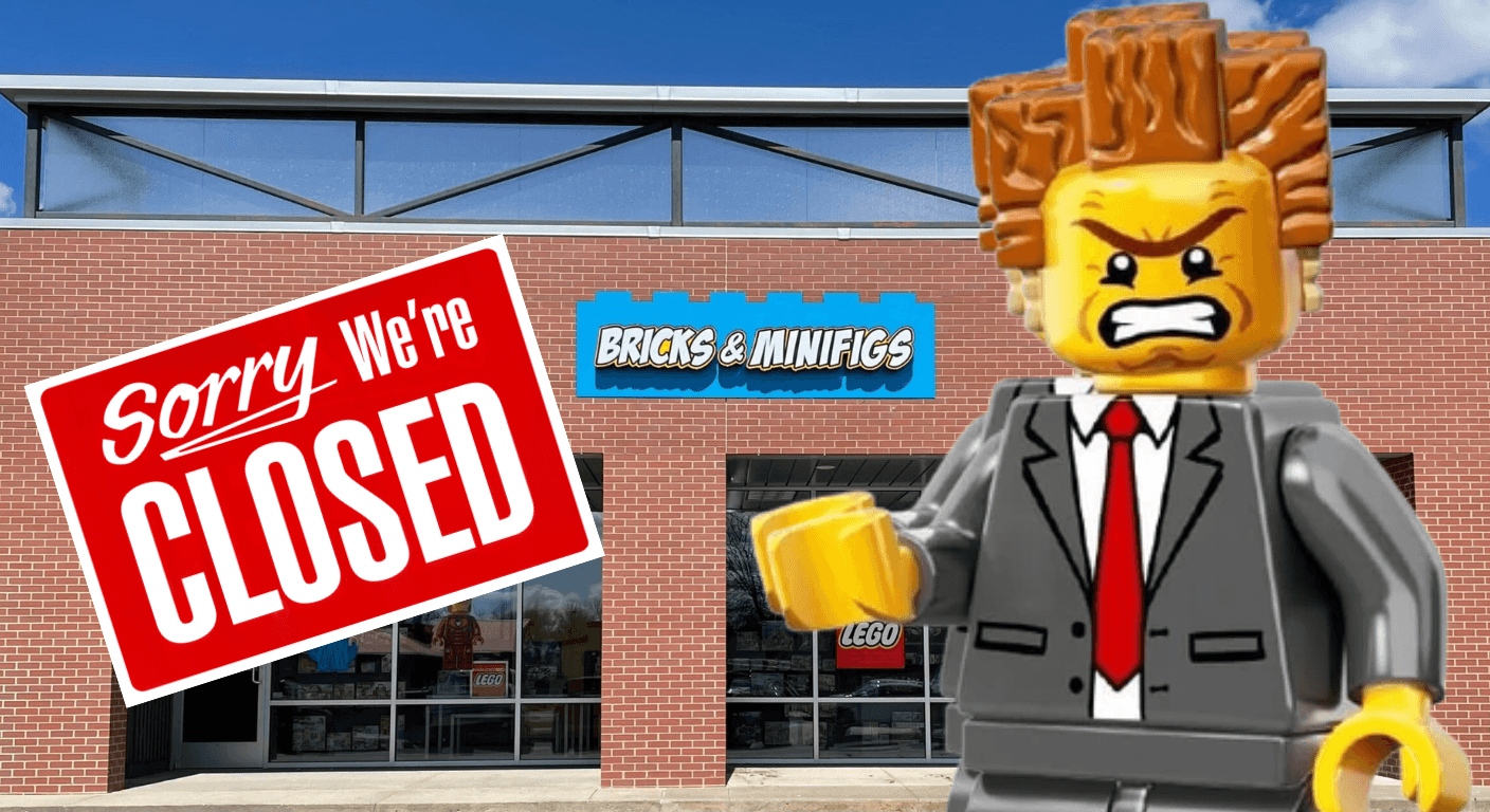 WE THOUGHT THE BRICKS & MINIFIGS MESS WAS COOLING. IT GOT A RICO SUIT AND A CLOSED STORE INSTEAD.