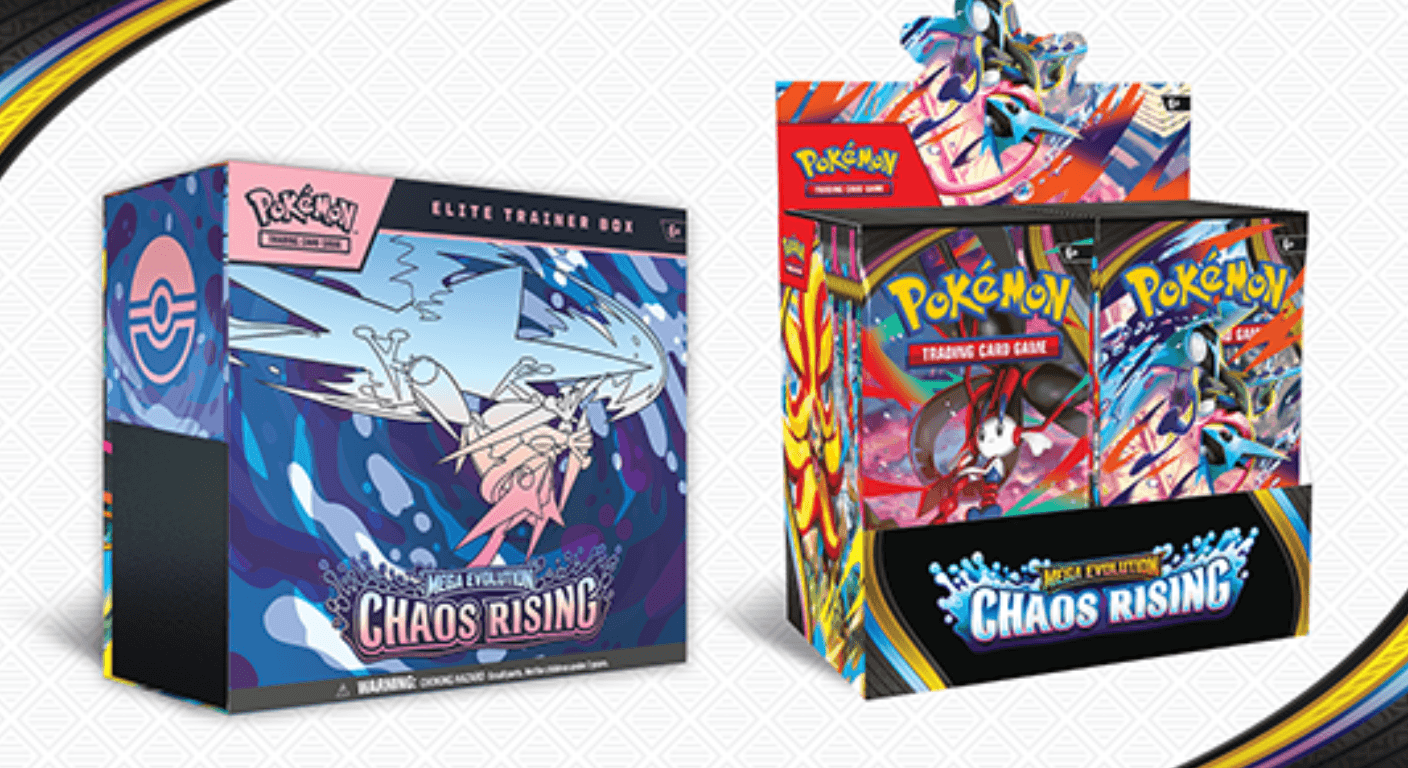 POKEMON TCG: MEGA EVOLUTION CHAOS RISING DROPS MAY 22. THE POKÉMON CENTER ETB IS THE ONE TO CHASE.